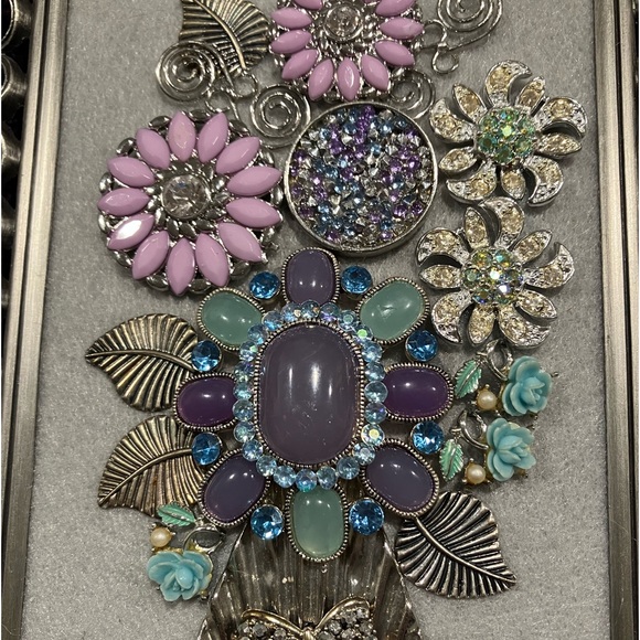 FRAMED JEWELRY ART COLLAGE UNIQUE HOME DECOR HANDMADE UNIQUE OOAK GIFT 🎁 - Picture 2 of 10